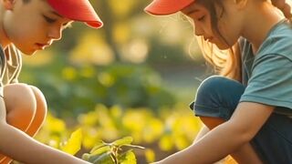 the gril and boy in ground