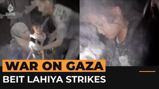 Israel bombs north Gaza's besieged Beit Lahiya killing dozens of Palestinians