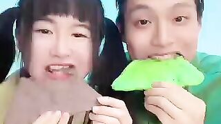 Green Food VS Brown Food Challenge ASMR????????#mukbang #asmr #shorts