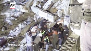 Survivor of Israeli strike in Lebanon recounts being trapped under rubble.