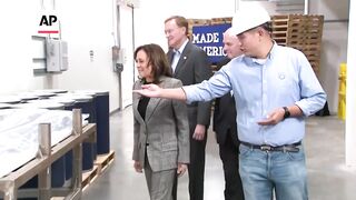 Kamala Harris tours computer chip factory in Michigan.