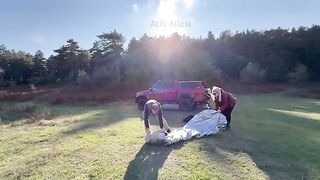 CAMPING WITH A TEEPEE TENT