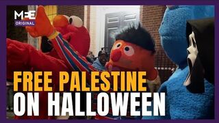 'Free Palestine' on Halloween in New York City