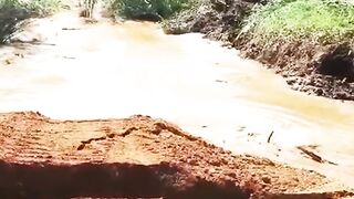 the phenomenon of moving ground sinking the excavator