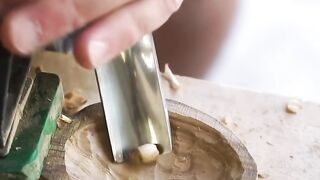 Carving a Spoon from Almond Wood: Watch This Incredible Transformation