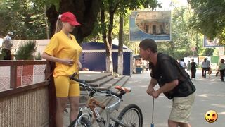 Bike Pump Prank Inflating More Than Tires