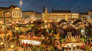 Striezelmarkt, a Christmas market with a magical atmosphere in  Germany.