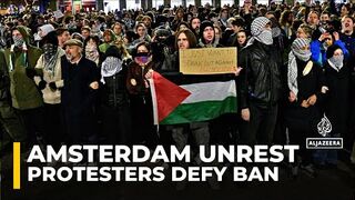 Pro-Palestinian protesters defy demonstration ban