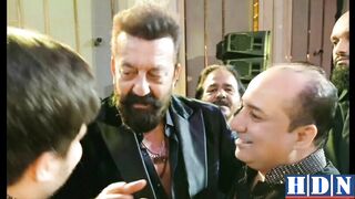 Sanjay Dutt warmly greets Rahat Fateh Ali Khan in London | rahat fateh ali khan