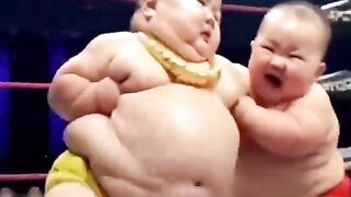 Fat baby when fighting together