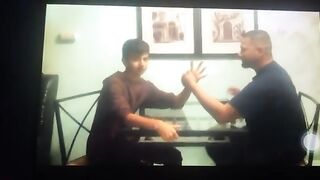 Arm wrestling 13 years old Spectrum vs Plumber Father