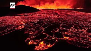 Volcano on Iceland's Reykjanes Peninsula erupts for 7th time in a year.