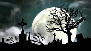 Halloween Graveyard Cemetery Video Footage