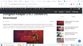 Dungeon Keeper 2 v1.7 Torrent PC Download | Torrentpcgames.in