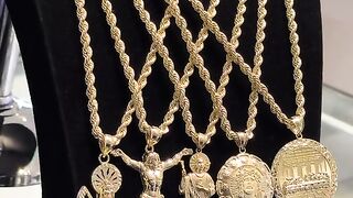 10K Real Gold Hollow Chains With Pendants