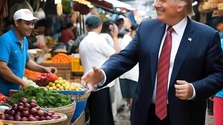 donal trump goes to traditional market????