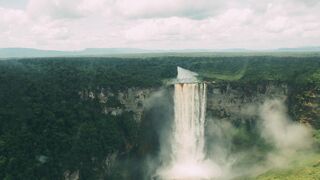 Kaieteur Falls, located in Guyana, is one of the world's most spectacular waterfalls