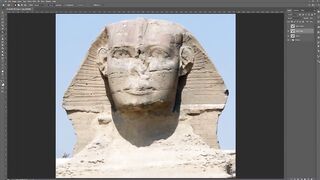 restore the sphinx to its original shape with the help of Photoshop