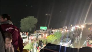 Ali Amin Gandapur and Bushra Bibi's convoy enters Punjab. Khyber Pakhtunkhwa borders end.