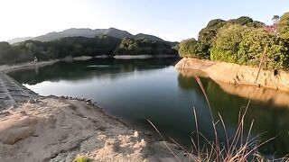 While I was looking at the beautiful dam, two cats came up to me and showed me their litters