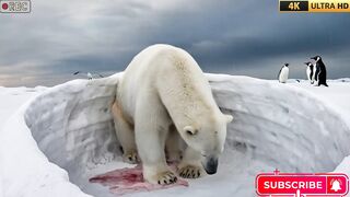 Polar Bear Giving Birth.