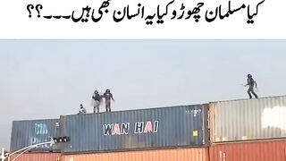 Islamabad A person was thrown down from a container by the army men while offering namaz