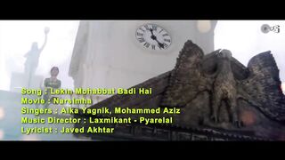 Lekin Mohabbat Badi Hai - Lyrical _ Narsimha _ Alka Yagnik_ Mohammed Aziz _ 90_s Hits