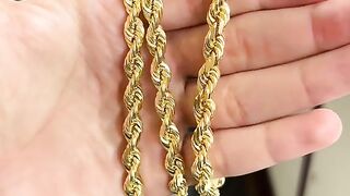 Men's Solid Gold Rope Chain & Rope Bracelet Set