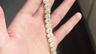 Solid 14K Gold & Natural Diamond Baguette Bracelet