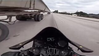 This biker is crazy.