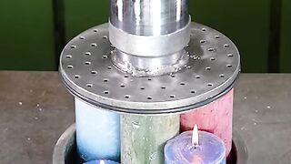 Crushing Candles and Crayons With Hydraulic Press ????