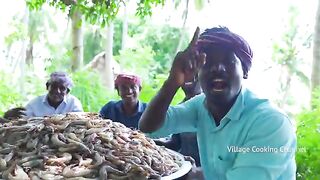 PRAWNS FRY - Crispy Shrimp Fry Recipe Cooking in Village - Tasty Fried Shrimp Seafood Recipe