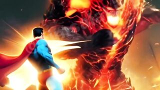 Superheroes Fighting with Lava