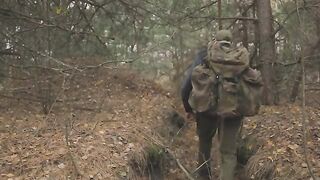 Building a Warm and Cozy Dugout for Survival. Log Shelter, Secret cave, Winter Bushcraft