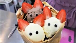 Amazing Size! Giant Fruit Ice Cream Crepe _ 초대형 과일 아이스크림 크레페 _ Korean Street Food.