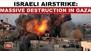 Massive Destruction From Israeli Airstrike That Effected Palestinians In Gaza