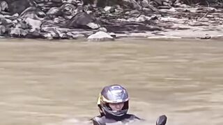 sinking motorbike prank