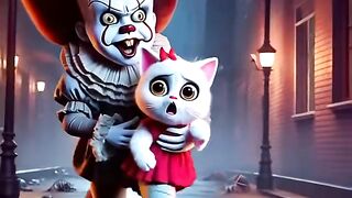 Pennywise_is_after_cute_Cat_and_Kitten_in_a_Spooky_Town_????????.