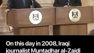 Shoes Throw at George W.Bush by Iraqi Journalist