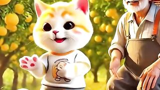 He give me fruit with cute cat