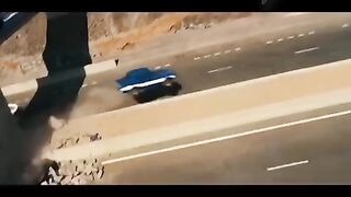 The Blue Car Fly Over the Tank #blue, #car, #fly, #over, #the, #tank,#febspot