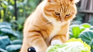 Cute cat cooking yummy recipes