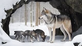 Old Man & Mother Dog with Kids