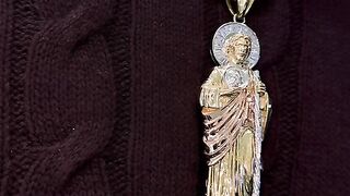 Real 3-Tone Gold San Judas Pendant Setup