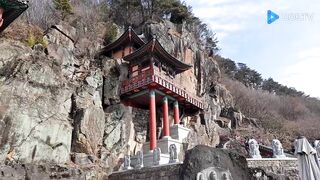 Beautiful Temple Built Between Large Rocks in Korea