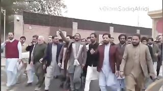 Reaction of PTI workers after being released from military court. What did the workers say after being released?