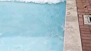 Swimming in ocean park wave pool