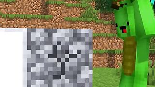 JJ's Sister Breaks Bedrock the Fastest - MAIZEN Minecraft Animation