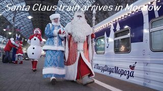 Santa Claus train arrives in Moscow