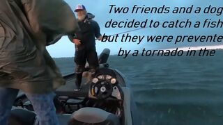 Two friends and a dog decided to catch a fish, but they were prevented by a tornado in the USA, Texas.